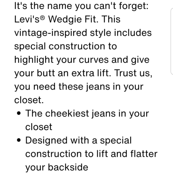 Levi's A09770007 Wedgie Straight Black Jeans NWT - Picture 3 of 13